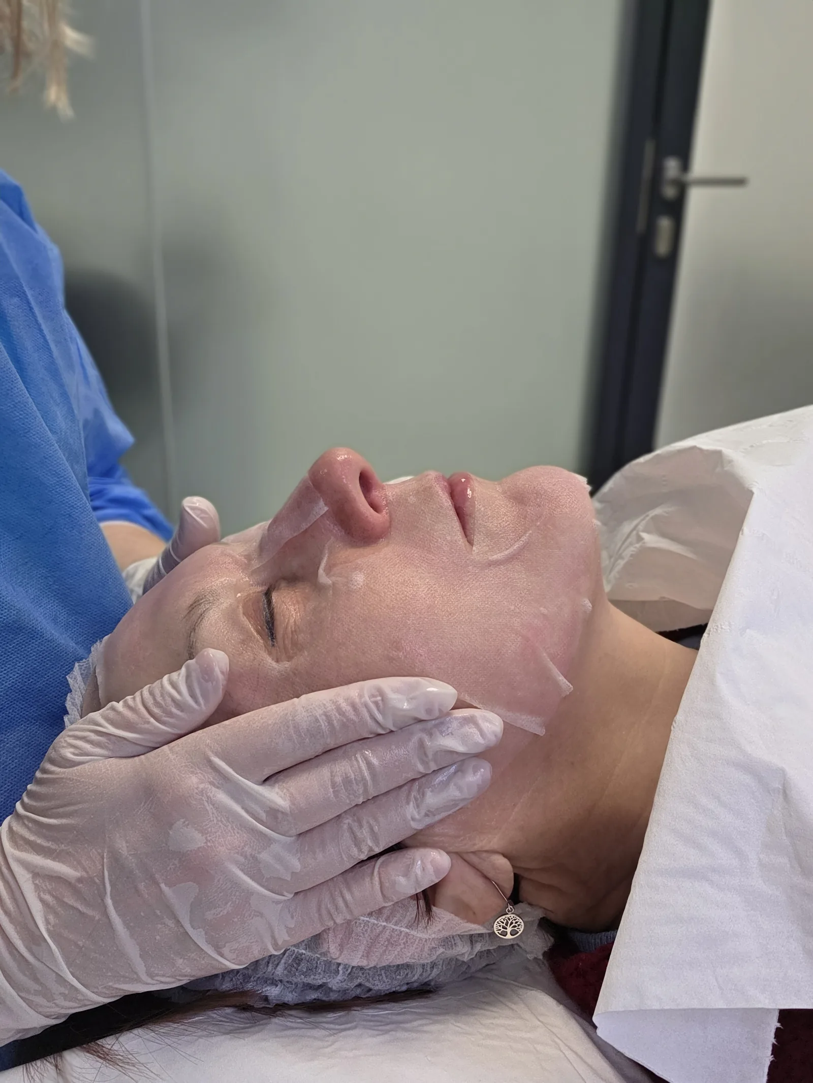 Skin treatment in progress