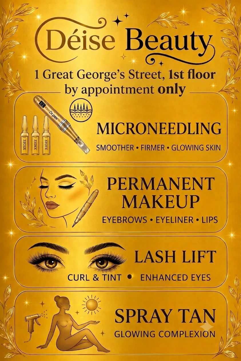 Déise Beauty services: microneedling, permanent makeup, lash lift and spray tan
